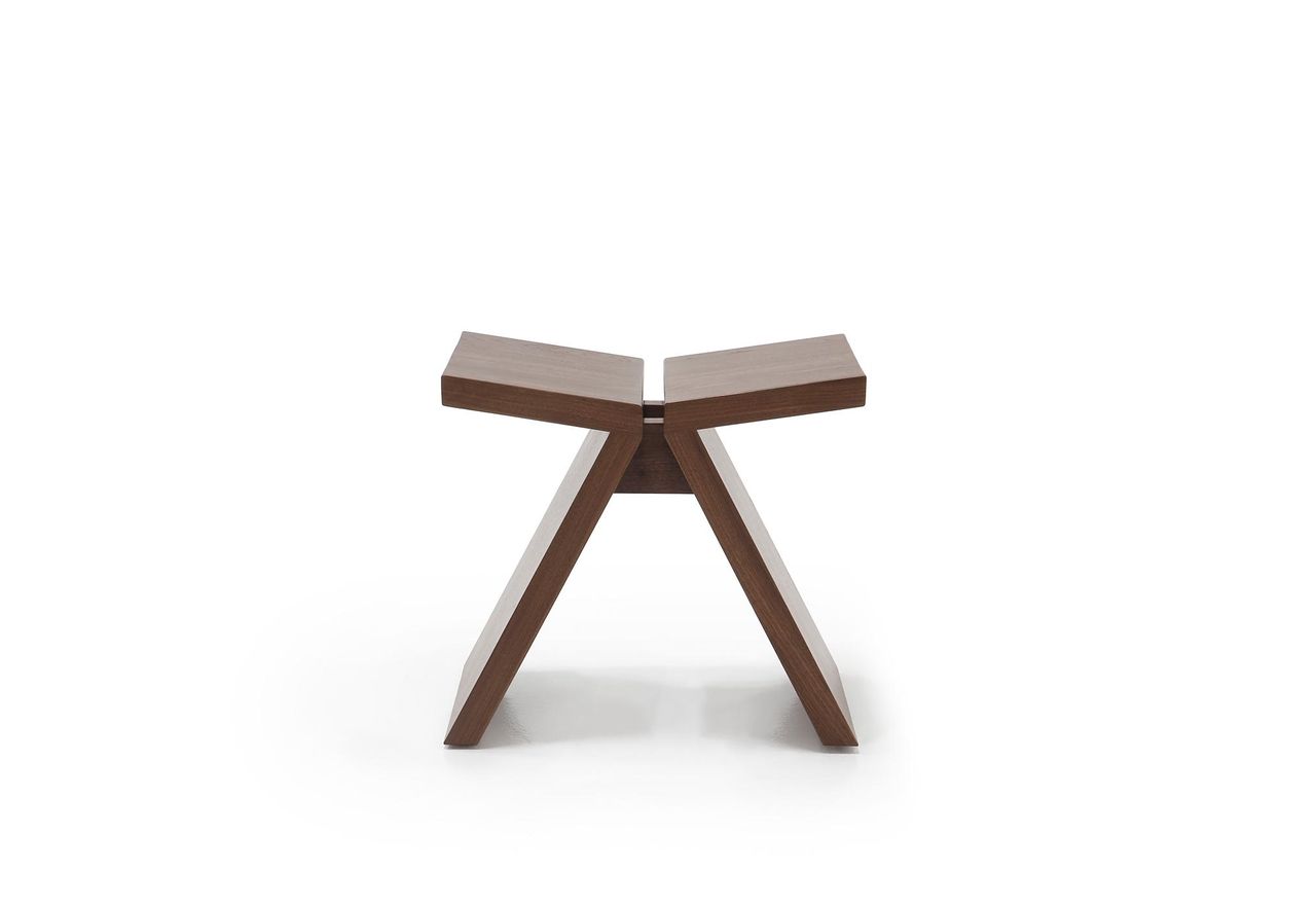 BUTTERFLY 18" EXPOSED WOOD STOOL | CLEAR SATIN SEALER WALNUT