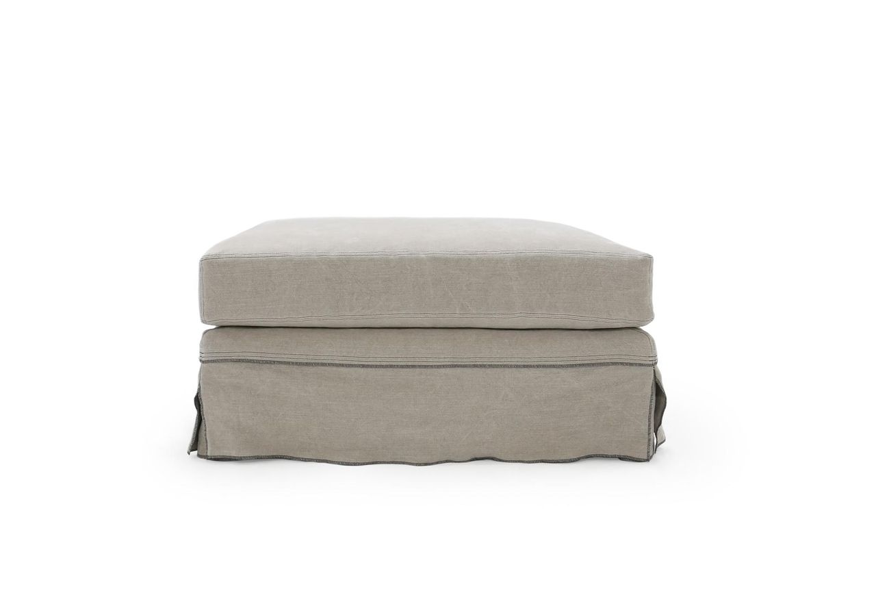 CAMILLE OTTOMAN | TUMBLED LINEN FLAX