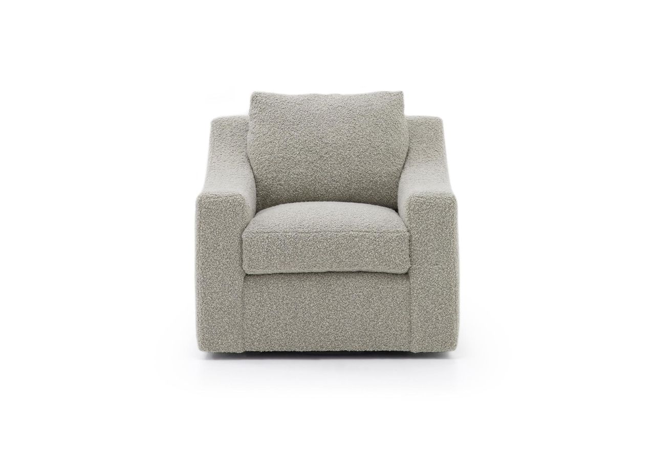 CLARENCE SWIVEL CLUB CHAIR | MEPHISTO ALPACA BOUCLE STONE