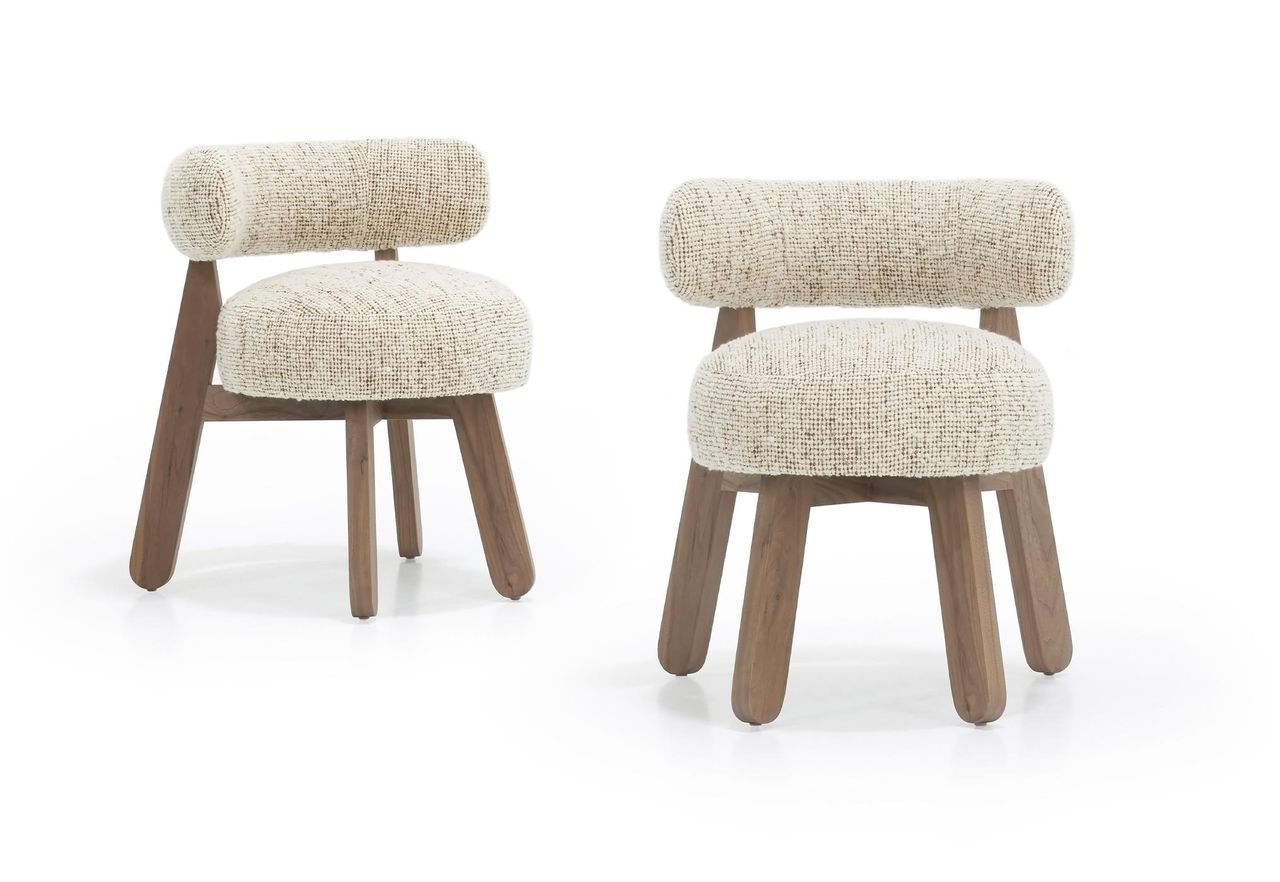 GASTON DINING CHAIR | FRIOQUITOS CAMEL | DEAD FLAT WALNUT