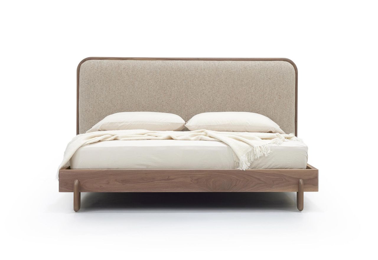 GEORGE ING BED | TALL HEADBOARD | HAVANNA 254 HARVEST | DEAD FLAT WALNUT