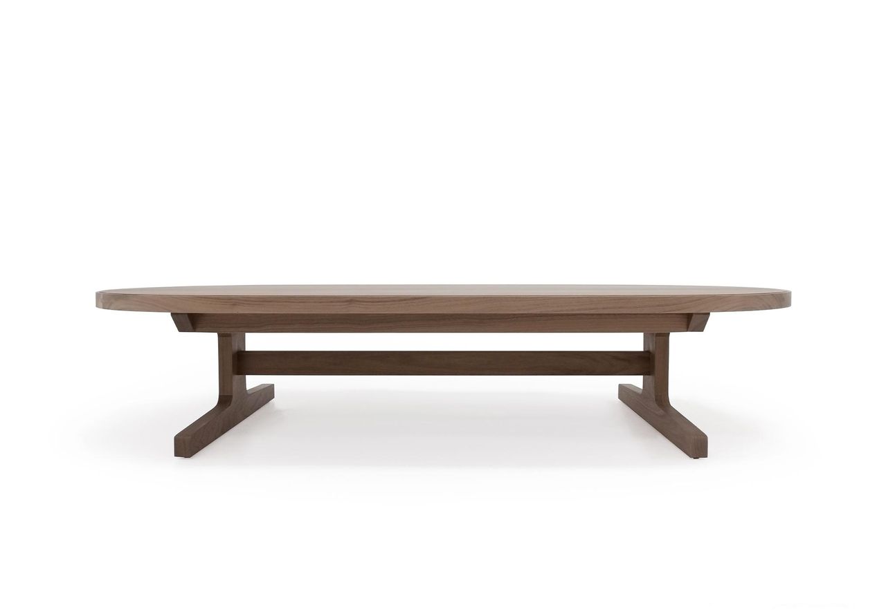 I BEAM 72" OVAL COFFEE TABLE | DEAD FLAT WALNUT