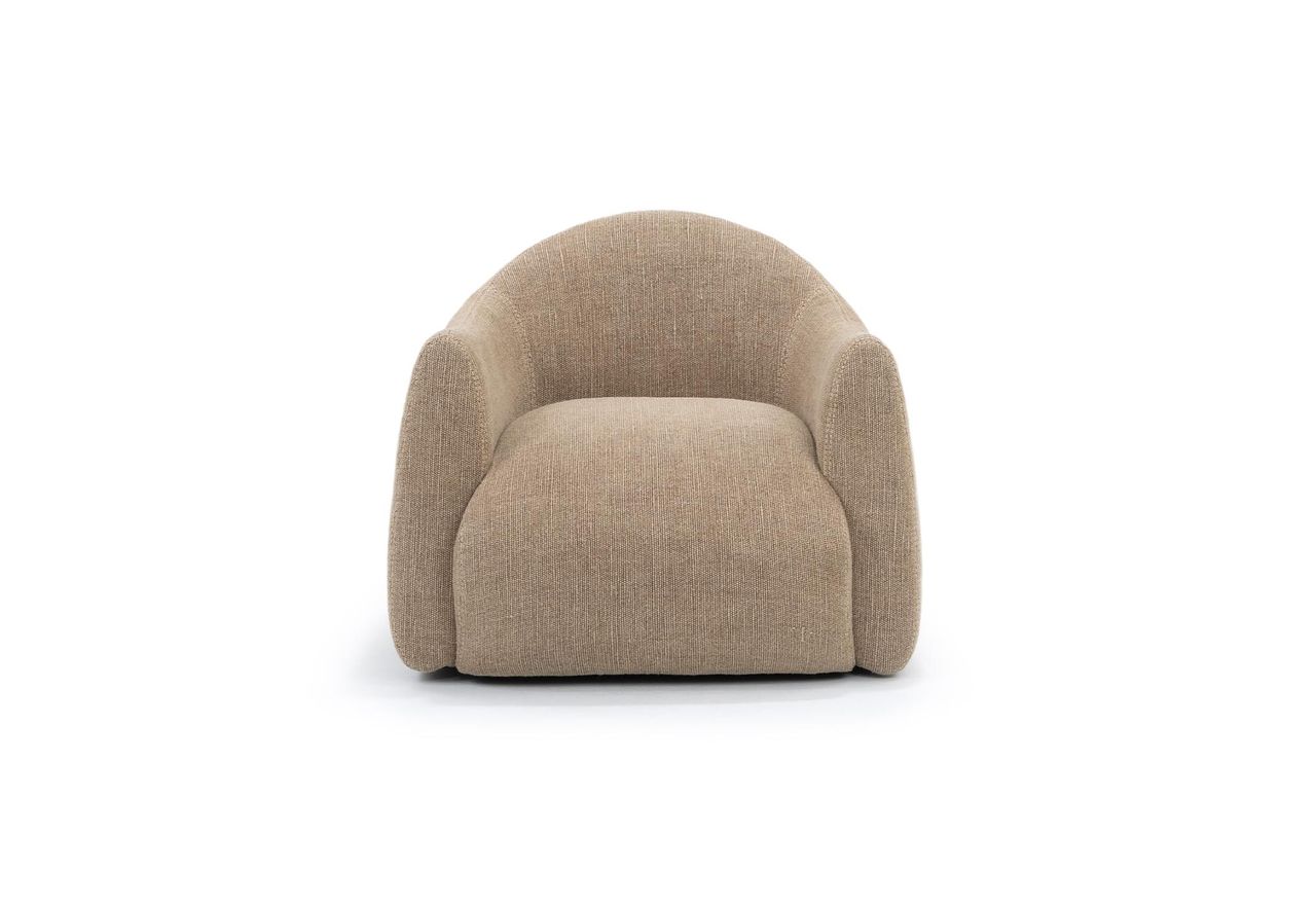 MINA SWIVEL CLUB CHAIR | HARVEST LINEN GINGER