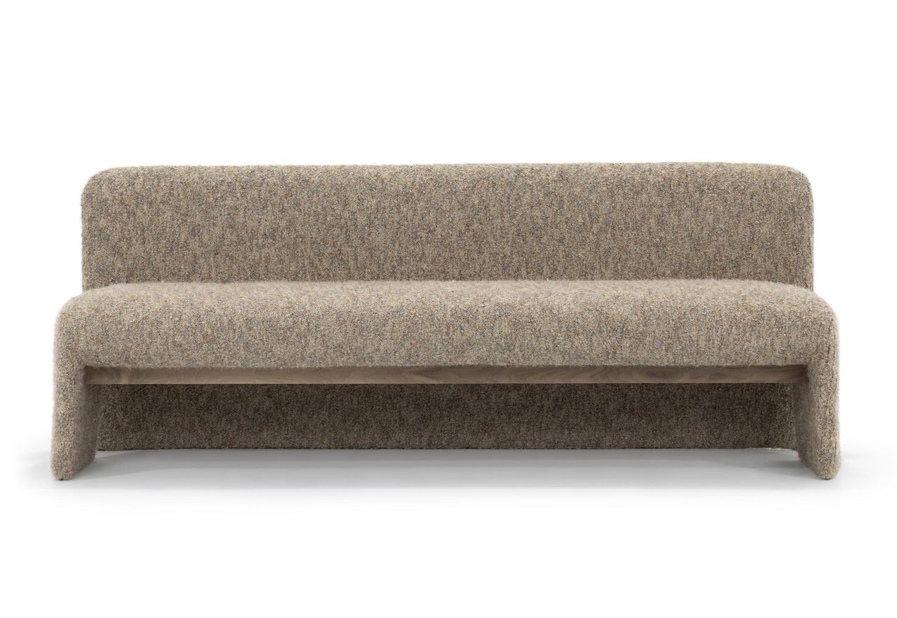 PERRIN 72 " BANQUETTE | PEBBLE LINEN MUSHROOM