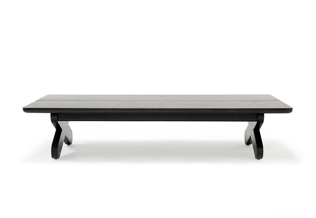 PAMPLONA 72" CROSS COFFEE TABLE | FUMED ASH