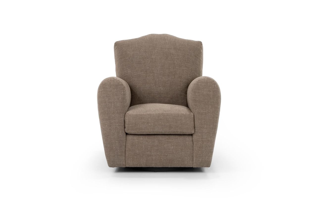 WELLINGTON SWIVEL CLUB | BURLAP LINEN MUSHROOM