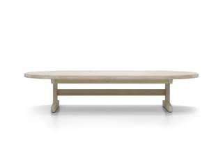 I BEAM 72 OVAL COFFEE TABLE | BLEACHED WHITEWASH ASH