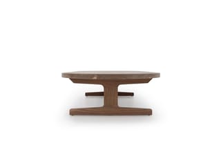 I BEAM 72 OVAL COFFEE TABLE | DEAD FLAT WALNUT