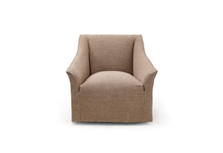 JUSTINE SWIVEL CLUB CHAIR | DESERT LINEN CARAMEL