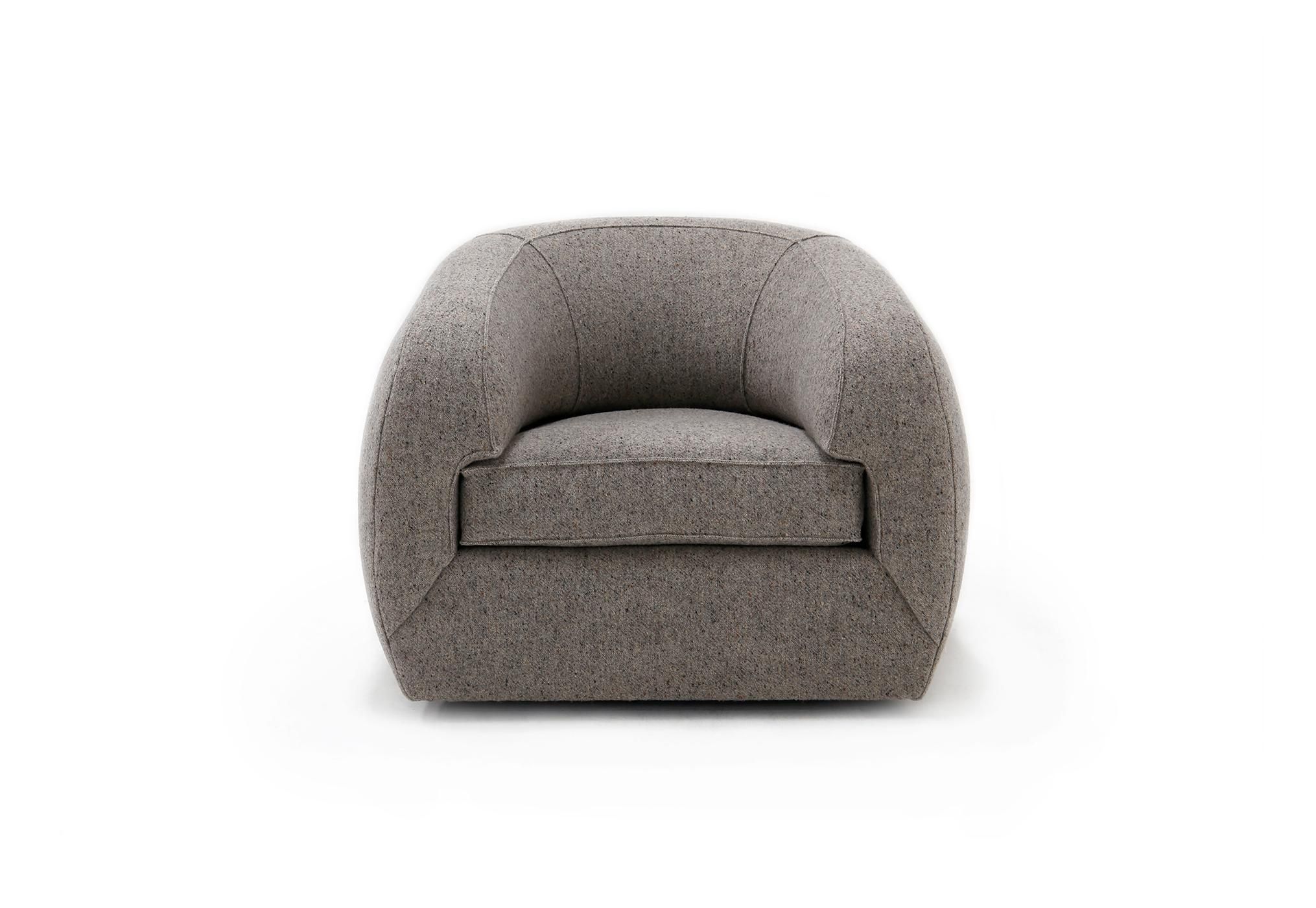 BRUCE SWIVEL CHAIR | CONFETTI LINEN 0001 GREY
