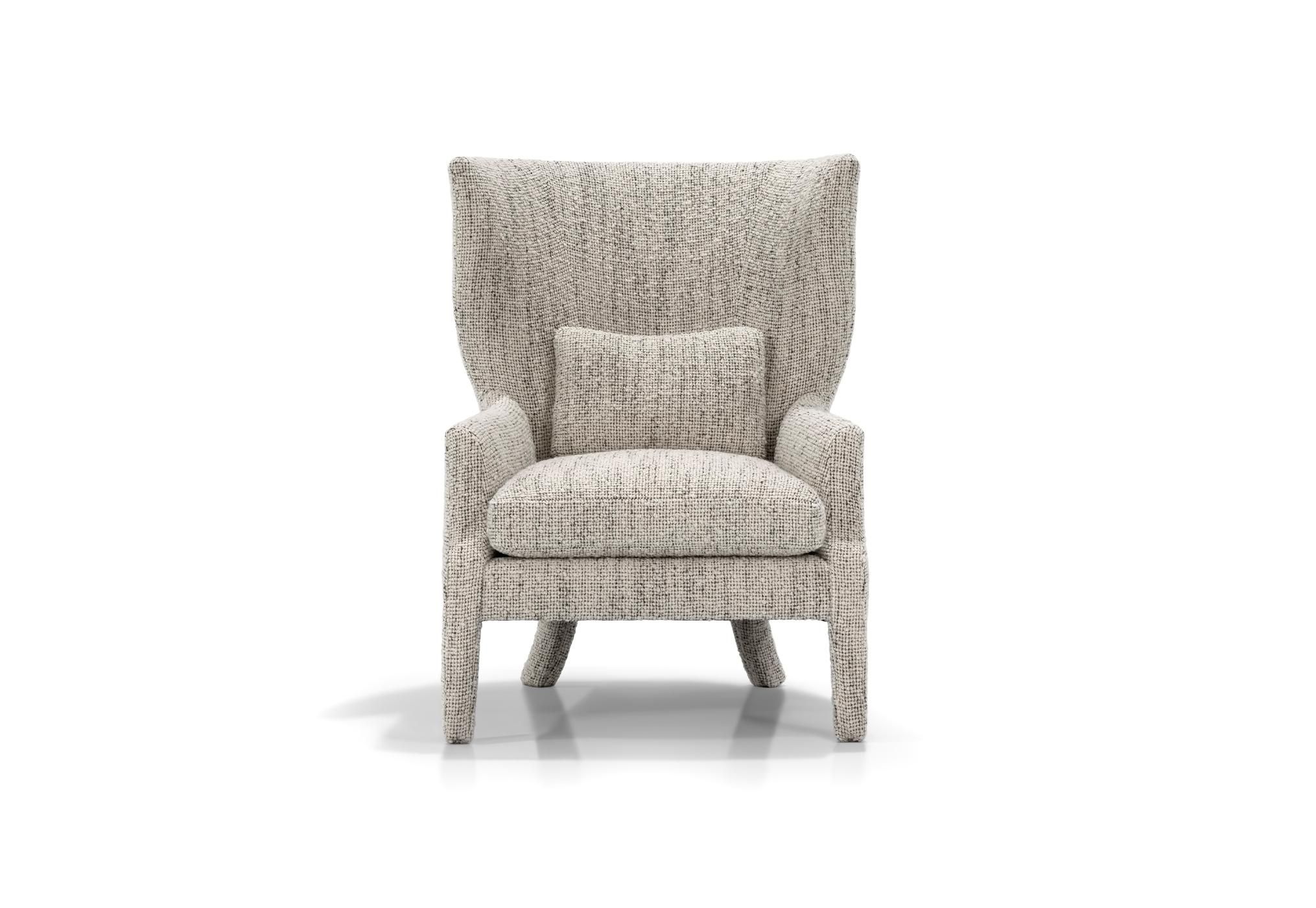 CELINE WING CHAIR | MEPHISTO ALPACA BOUCLE STONE